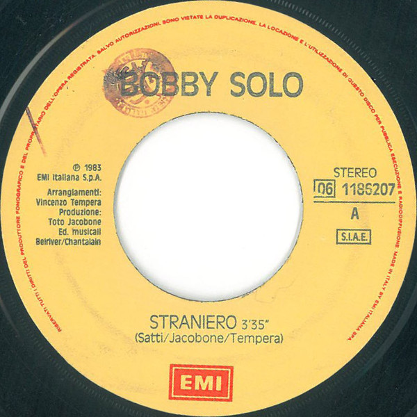 Bobby Solo - Straniero | EMI (06 1186207) - 2