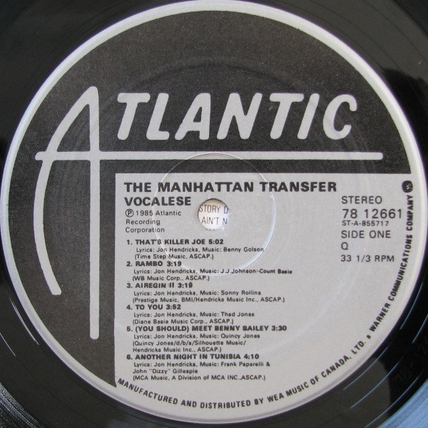 The Manhattan Transfer - Vocalese | Atlantic (78 12661) - 3