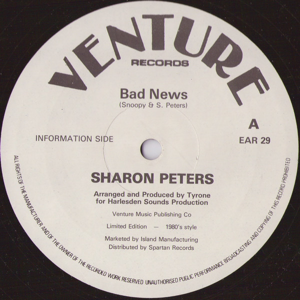 Sharon Peters - Bad News | Venture Records (EAR 29)