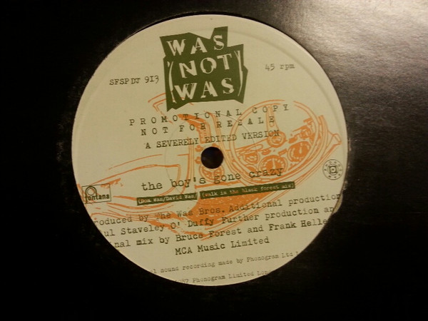 Was (Not Was) - Boy's Gone Crazy (A Severely Edited Version) | Phonogram (SFSP DJ 913) - main