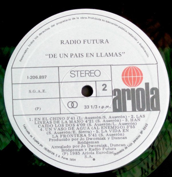 Radio Futura - De Un País En Llamas | Ariola (I-206897) - 4