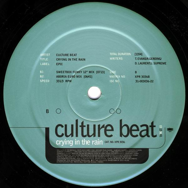 Culture Beat - Crying In The Rain | Epic (XPR 3036) - 4 Culture Beat - Crying In The Rain | Epic (XPR 3036) - 4