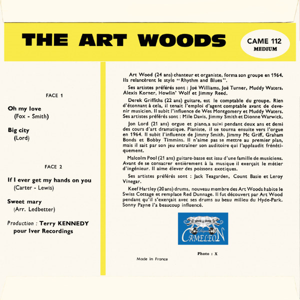 The Artwoods - Oh My Love | Cameleon Records (CAME 112) - 2