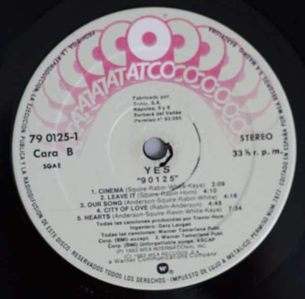 Yes - 90125 | ATCO Records (79-0125-1) - 3