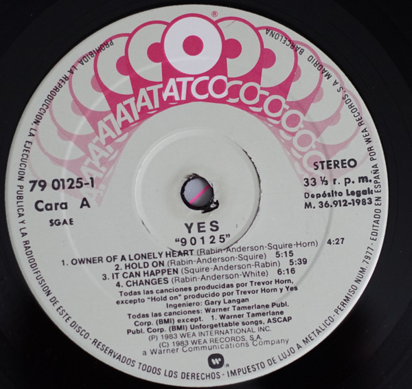 Yes - 90125 | ATCO Records (79-0125-1) - 4