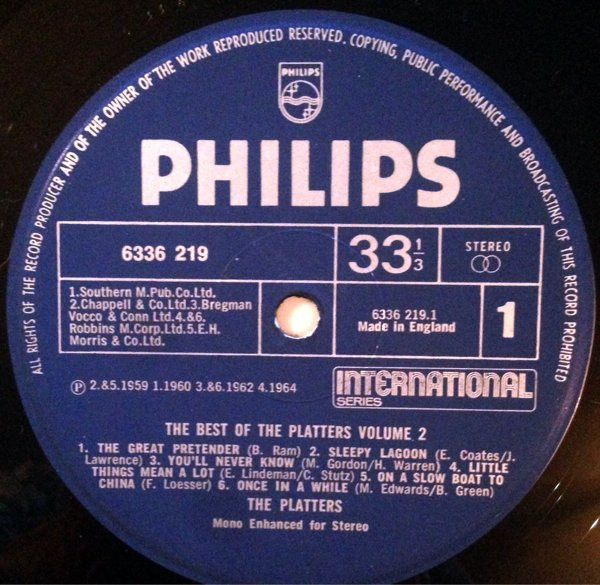 The Platters - The Best Of The Platters Volume 2 | Philips (6336 219) - 3