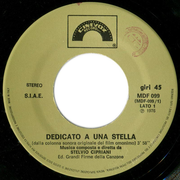 Stelvio Cipriani - Dedicato A Una Stella (Dalla Colonna Sonora Originale) | Cinevox Record (MDF 099) - 3