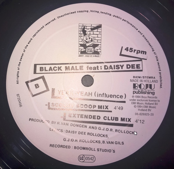 Black Male Feat: Daisy Dee - Yeah Yeah (Influence) | Boju Records (8720456) - 2