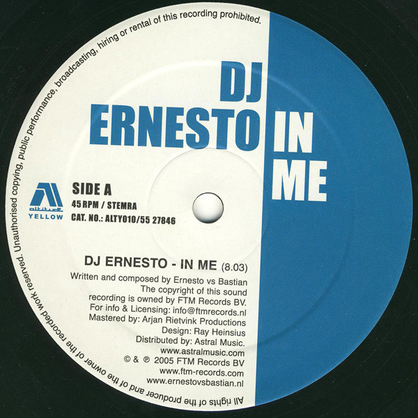 DJ Ernesto - In Me | Altitude Yellow (ALTY010) DJ Ernesto - In Me | Altitude Yellow (ALTY010)