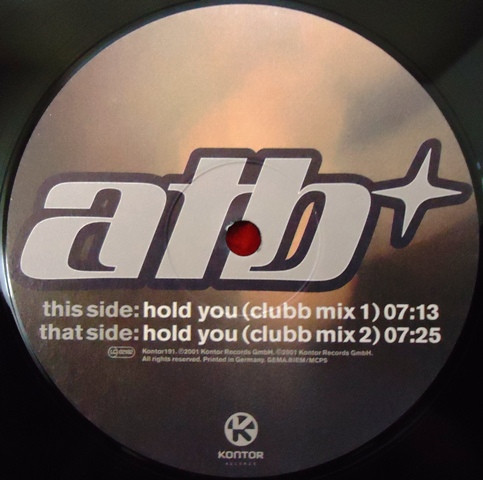 ATB - Hold You | Kontor Records (Kontor191) - 3