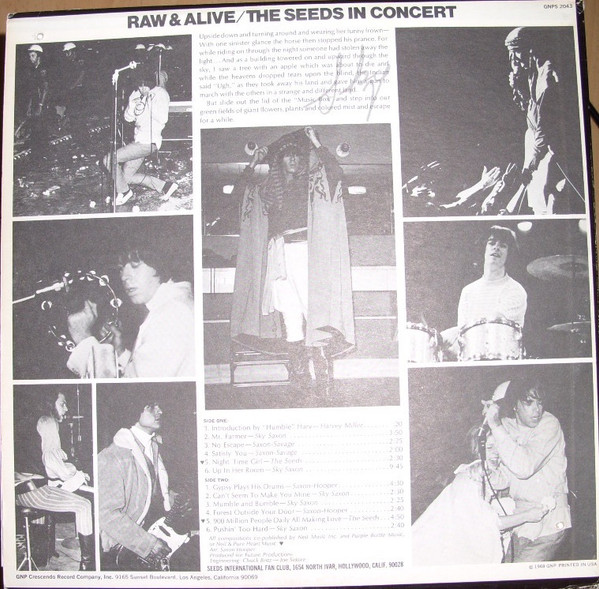 The Seeds - Raw & Alive In Concert At Merlin's Music Box | GNP Crescendo (GNPS 2043) - 3