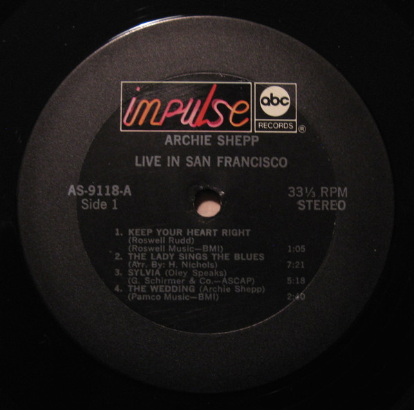 Archie Shepp - Live In San Francisco | Impulse! (AS-9118) - 4