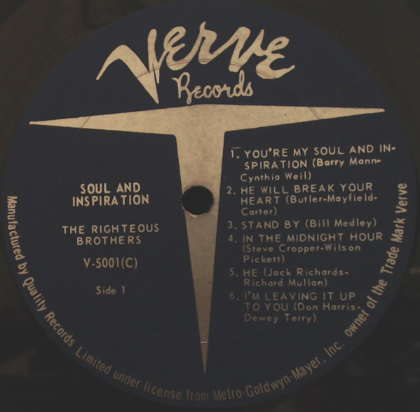 The Righteous Brothers - Soul & Inspiration | Verve Records (V-5001)