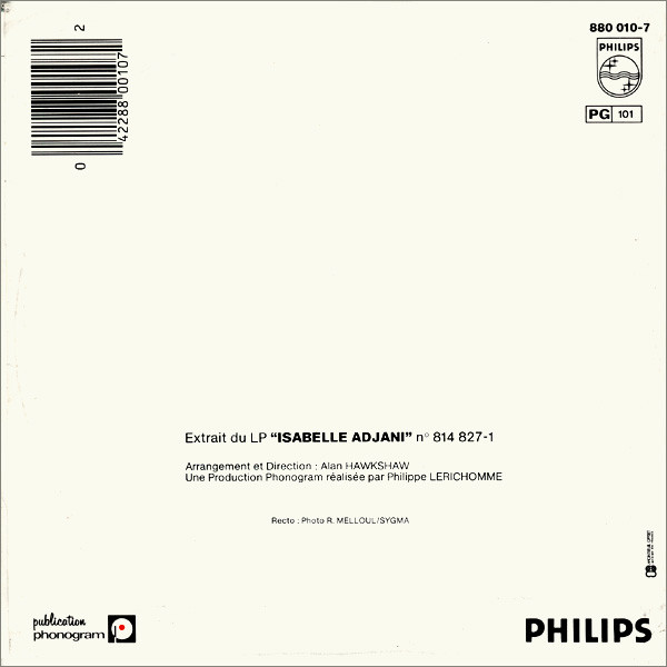 Isabelle Adjani - Pull Marine | Philips (880 010-7) - 2