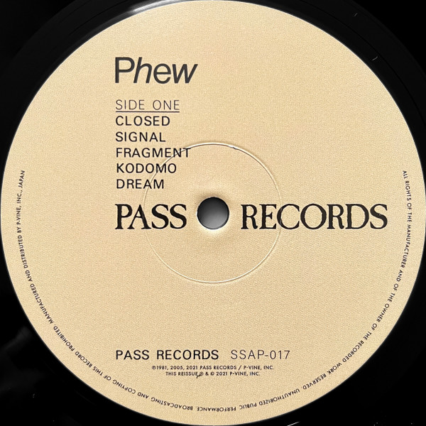 Phew - Phew | P-Vine Records (SSAP-017) - 3