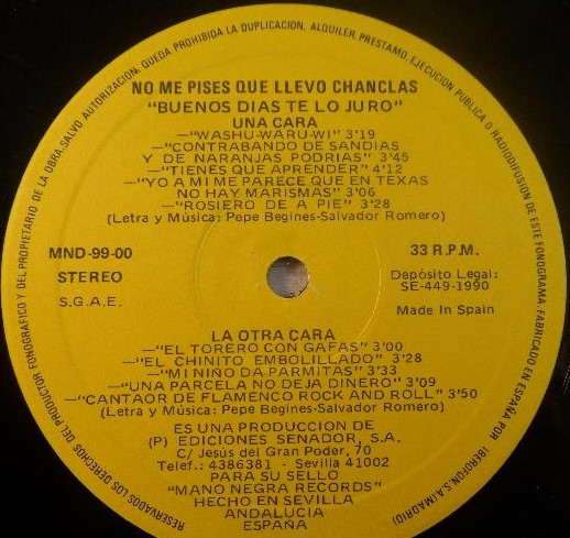 No Me Pises Que Llevo Chanclas - Buenos Días Te Lo Juro!! | Mano Negra Records (MND-99-00) - 3