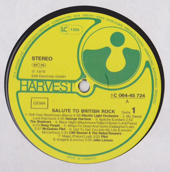 Various - Salute To British Rock | Harvest (1C 064-45 724) - 3