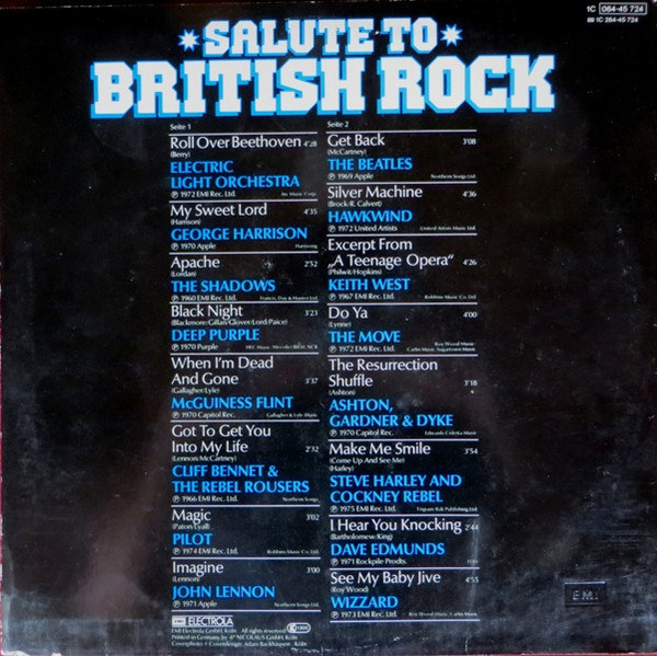 Various - Salute To British Rock | Harvest (1C 064-45 724) - 2