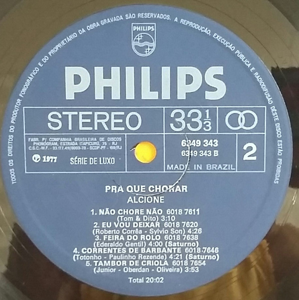 Alcione - Pra Que Chorar | Philips (6349 343) - 4