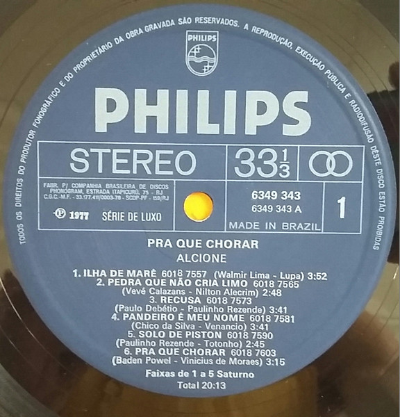 Alcione - Pra Que Chorar | Philips (6349 343) - 3