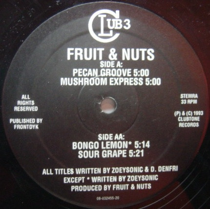 Fruit & Nuts - Pecan Groove / Mushroom Express / Bongo Lemon / Sour Grape | Clubtone Records (CLUB 403-1)