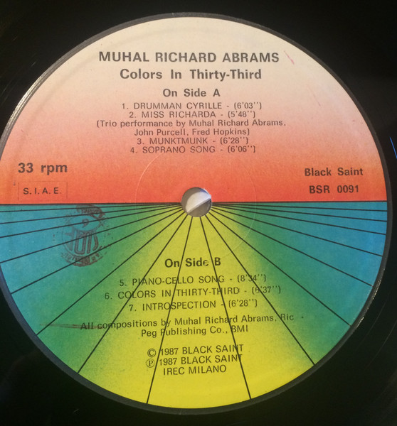 Muhal Richard Abrams - Colors In Thirty-Third | Black Saint (BSR 0091) - 4