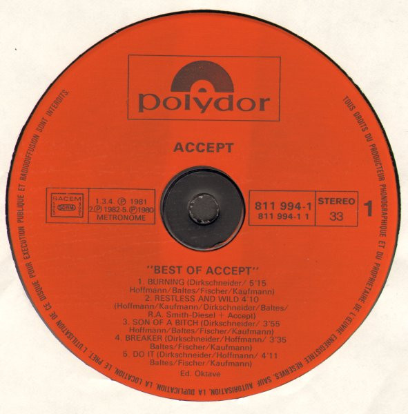 Accept - Best Of Accept | Polydor (811 994-1) - 3