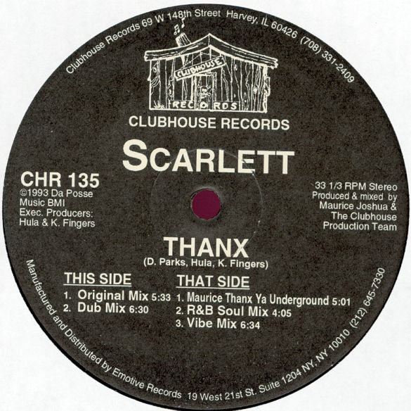 Scarlett - Thanx | Clubhouse Records (CHR 135) Scarlett - Thanx | Clubhouse Records (CHR 135)
