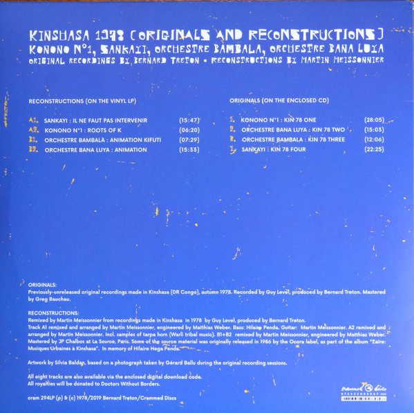 Sankayi , Konono Nº1 , Orchestre Bambala , Orchestre Bana Luya - Kinshasa 1978 (Originals and Reconstructions) | Crammed Discs (CRAM 294LP) - main