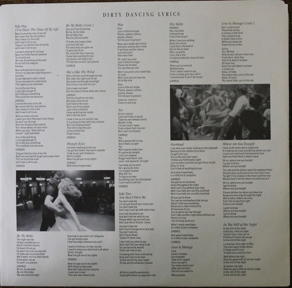 Various - Original Soundtrack From The Vestron Motion Picture - Dirty Dancing | RCA Victor (6408-1-R) - 4