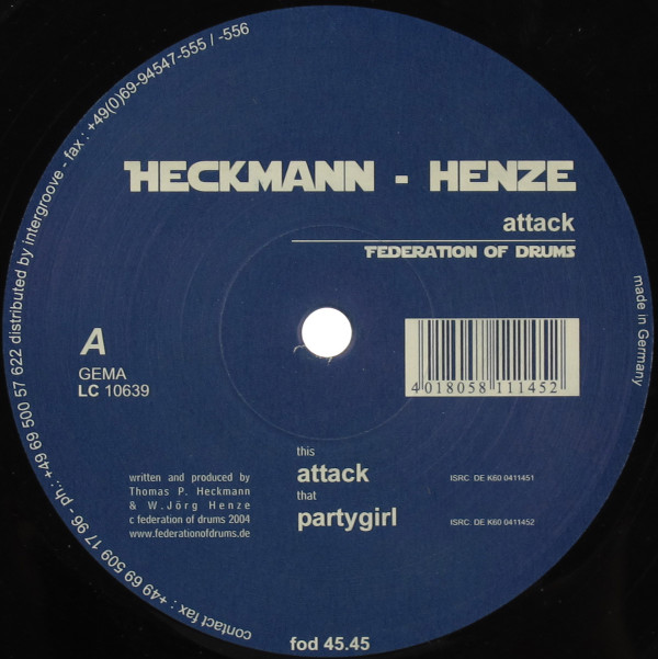 Heckmann & Henze - Attack | Federation Of Drums (fod 45.45) - main