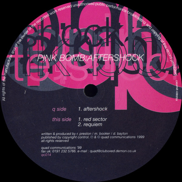 Pink Bomb - Aftershock | Quad Communications (qc014) - main Pink Bomb - Aftershock | Quad Communications (qc014) - main