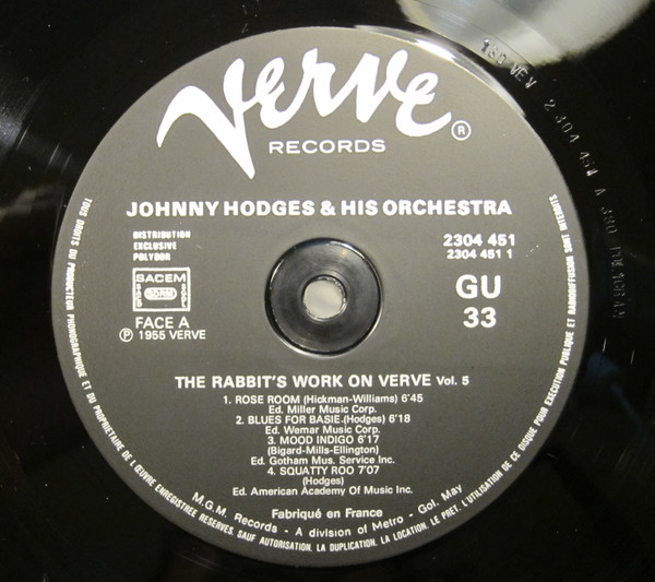 Johnny Hodges And His Orchestra - The Rabbit's Work On Verve Vol. 5 | Verve Records (2304 451) - 3