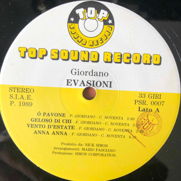 Placido Giordano - Evasioni | Top Sound Record (PSR. 0007) - 4 Placido Giordano - Evasioni | Top Sound Record (PSR. 0007) - 4