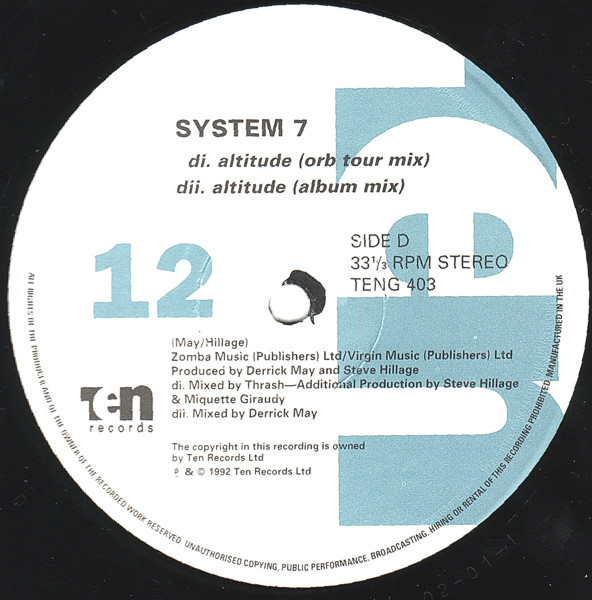 System 7 Featuring Ultra Naté - Altitude | 10 Records (TENG 403) - 7 System 7 Featuring Ultra Naté - Altitude | 10 Records (TENG 403) - 7