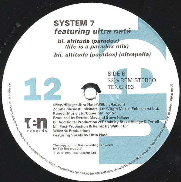 System 7 Featuring Ultra Naté - Altitude | 10 Records (TENG 403) - 5 System 7 Featuring Ultra Naté - Altitude | 10 Records (TENG 403) - 5