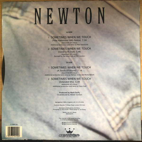 Newton - Sometimes When We Touch | Dominion Records (12 DMIN 202) - 2