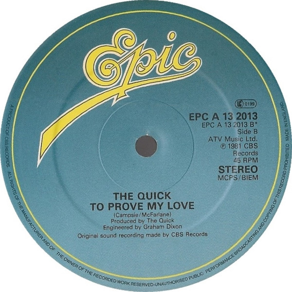 The Quick - The Rhythm Of The Jungle | Epic (EPC A 13 2013)
