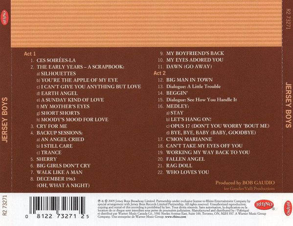 "Jersey Boys" Original Broadway Cast - Jersey Boys (Original Broadway Cast Recording) | Rhino Records (R2 73271) - 2