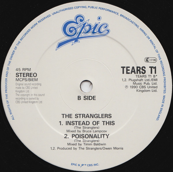 The Stranglers - 96 Tears | Epic (TEARS T1) - 4