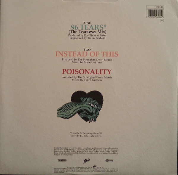 The Stranglers - 96 Tears | Epic (TEARS T1) - 2