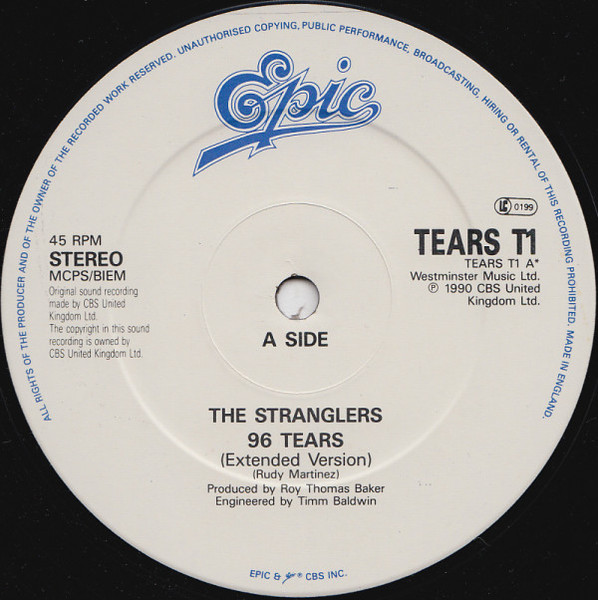 The Stranglers - 96 Tears | Epic (TEARS T1) - 3