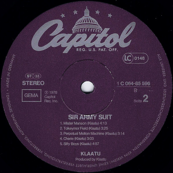 Klaatu - Sir Army Suit | Capitol Records (1C 064-85 596) - 4