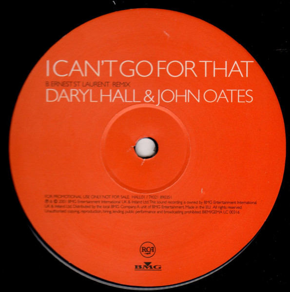 Daryl Hall & John Oates - I Can't Go For That | RCA (HALL01) - 2