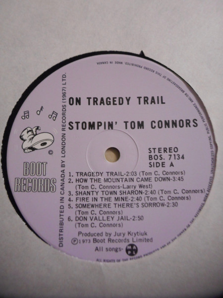 Stompin' Tom Connors - On Tragedy Trail With Tom Connors | Boot Records (BOS-7134, BOS. 7134) - 3