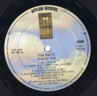 Tom Waits - Closing Time | Asylum Records (SD5061) - 2