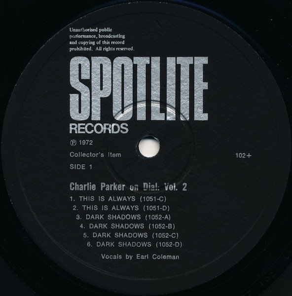 Charlie Parker - Charlie Parker On Dial Volume 2 | Spotlite Records (102) - 2
