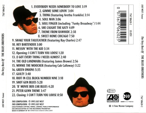 The Blues Brothers - The Very Best Of The Blues Brothers | East West France (7567 80620-2) - 2 The Blues Brothers - The Very Best Of The Blues Brothers | East West France (7567 80620-2) - 2