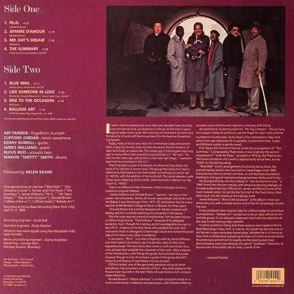 Art Farmer - Ph.D. | Contemporary Records (C-14055) - 2