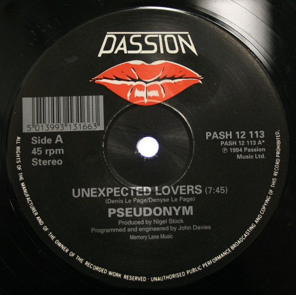 Pseudonym - Unexpected Lovers | Passion (PASH 12 113) - main
